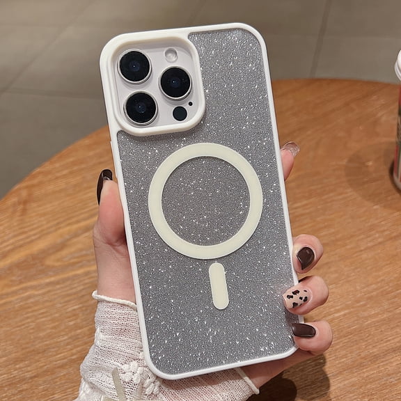for iPhone 16 Case, Sparkly Glitter Bling Back, Magnetic Support for MagSafe Shockproof Case, Crystal and Clear High-Duty Protection for iPhone 16 Case -Sparkly Glitter