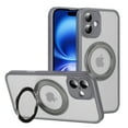 thumbnail image 1 of for iPhone 16 Case with Stand, Support Magnetic Wireless Charger, Translucent Back, Magnetic Ring Holder & Protective Bumpers, Non-Yellowing Case with Camera Control Capture Button - Gray, 1 of 10