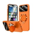 thumbnail image 1 of for iPhone 16 Case with Suction Cup, Military Grade Drop Protection, Compatible with MagSafe, Built-in Stand & Camera Lens Protector, Magnetic Hard Phone Case for iPhone 16, Orange, 1 of 6