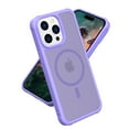 thumbnail image 1 of for iPhone 16 Case Translucent Magnetic Compatible with Magsafe Charger, Cute Thin Slim Anti-Yellow Acrylic, Hybird Hard Plastic & Silicone Girly Phone Case for Women Men, Purple, 1 of 6