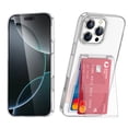 thumbnail image 1 of for iPhone 16 Case Wallet with Card Holder, Military Grade Drop Protection, Rugged Hard Back Slim Back Kickstand New Wallet Phone Cover Case for iPhone 16, Clear, 1 of 9
