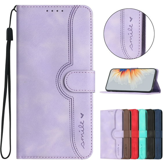 iPhone 16 Case Wallet for Women Men, Premium PU Leather Slim Fit Cards Holders Flip Cover Stand Anti-Scratch Shockproof Stylish Phone Case for Apple iPhone 16, Purple