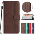 thumbnail image 1 of iPhone 16 Case Wallet for Women Men, Premium PU Leather Slim Fit Cards Holders Flip Cover Stand Anti-Scratch Shockproof Stylish Phone Case for Apple iPhone 16, Brown, 1 of 7
