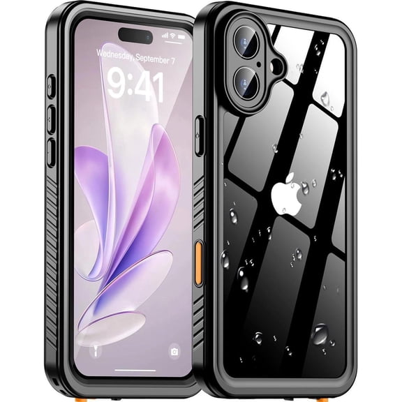 for iPhone 16 Case Waterproof, [Built-in Screen Protector & Lens Protector][IP68 Underwater][ Military Grade Shockproof][Dustproof][360 Full Body] Protective Phone Case for iPhone 16 6.1"