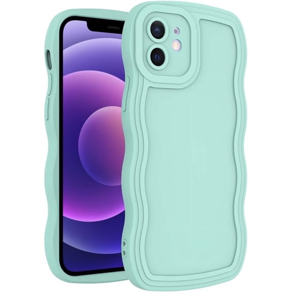 for iPhone 16 Case for Women Girls, Cute Wavy Curly Edge Design Girly Color Case, Camera Protection, Thin Slim Soft Silicone Shockproof Protective Phone Case for iPhone 16(6.1 inch)