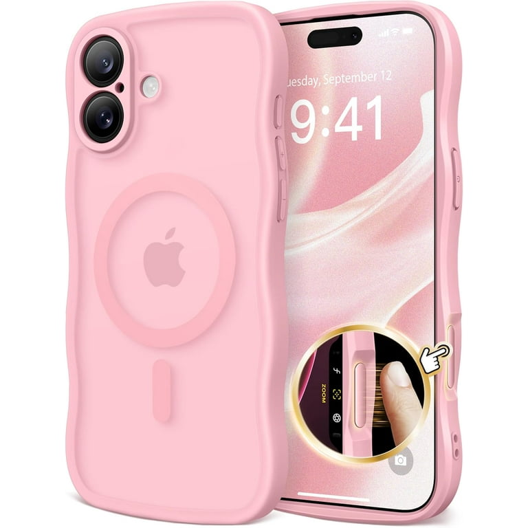 ANDAASH iPhoneケース BFY pink iPhone16 for iPhone 16 Case for Women Girls, Upgraded [Full Camera