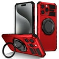 thumbnail image 1 of For iPhone 16 Case, iPhone 16 Case with Invisible Stand, Military Grade Protective Cases with Ring[Adjustable & Foldable] ,Magnetic for iPhone 16 case,Shockproof,Red, 1 of 14