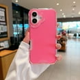 thumbnail image 1 of for iPhone 16 Clear Case, Heavy Duty Durable 3-Layer Crystal Transparent [Not Yellowing] [Military Grade Drop Protection] Shockproof Protective Cover for iPhone 16, Pink, 1 of 7