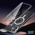 thumbnail image 1 of for iPhone 16 Clear Case with Lens Protector, Compatible with MagSafe Charging, Hard PC Shockproof Military-Grade Drop Protection, Magnetic Phone Case for iPhone 16, Black, 1 of 6