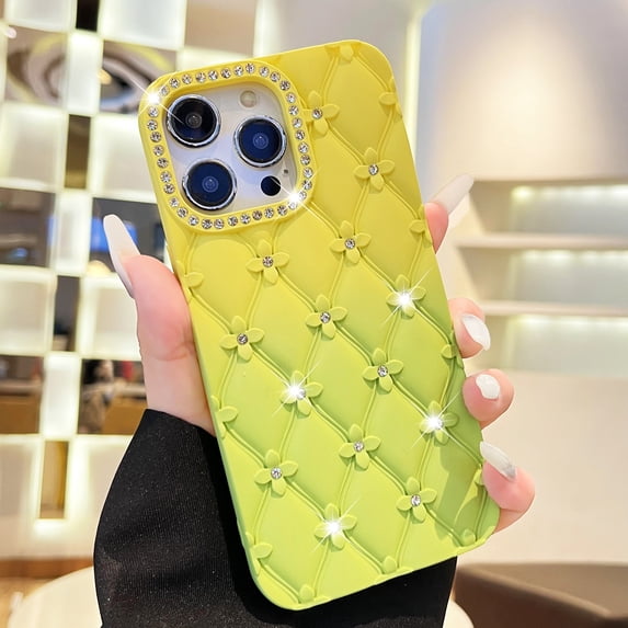 for iPhone 16 Gradient Color Diamond Sparkly Protective Case, Plating Anti-Scratch Shockproof Non-Slip TPU Lightweight Ultra Slim Support Wireless Charging Phone Cover for Women Girls, D