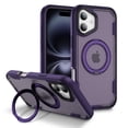 thumbnail image 1 of for iPhone 16 Magnetic Case [Compatible with MagSafe] Ring Holder Kickstand Design Shockproof Women Men Girls Boys Protective Anti-Scratch Cover for iPhone 16, Dark Purple, 1 of 9