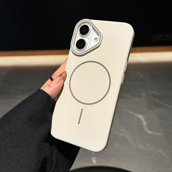 For iPhone 16 Magnetic Case, Compatible with Magsafe Slim Fit Anti-Scratch Drop Protection Bumper Rugged Hard PC Back Cover Phone Case for Apple iPhone 16, White