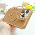 thumbnail image 1 of For iPhone 16 Magnetic Case, Compatible with Magsafe Translucent Slim Fit Camera Kickstand Anti-Scratch Drop Protection Hard PC Back Cover for Apple iPhone 16, Desertgold, 1 of 1