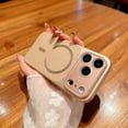 thumbnail image 1 of for iPhone 16 Magnetic Case, Slim Lightweight PU Leather Hybrid PC + TPU Shockproof Phone Case Compatible with Mag-Safe Camera and Screen Protection Cover for iPhone 16, Desertgold, 1 of 8