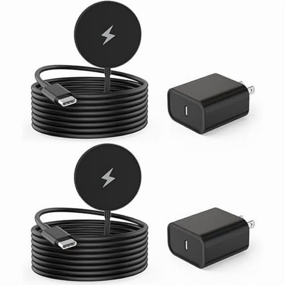 iPhone 16 Magnetic Charger Fast Charging, 2Pack 6FT 15W Magsafe Magnetic Wireless Charger Phone Charging Pad & 20W Adapter Block for iPhone iPhone 16 15 14 13 12 11 Series,AirPods