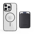 thumbnail image 1 of For iPhone 16 Magnetic Clear Wallet Phone Case,Magnetic Detachable Card Holder,Compatible with Mag-Safe,Military-Grade Protection,Shockproof Transparent Thin Fit Phone Case,Black, 1 of 9