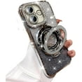 thumbnail image 1 of for iPhone 16 Magnetic Kickstand Case, [Compatible with Magsafe] Bling Glitter Diamond Rhinestone Ring Holder Camera Lens Protector Girly Woman Cute Phone Cover for iPhone 16 6.1" (Silver), 1 of 7