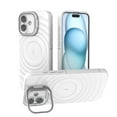 thumbnail image 1 of for iPhone 16 Matte Case, with Magsafe Soft TPU Camera Cover Kickstand Back Case, Ultra Slim Shockproof Drop Protective Luxury Case Cover for iPhone 16 Women Men, White, 1 of 4