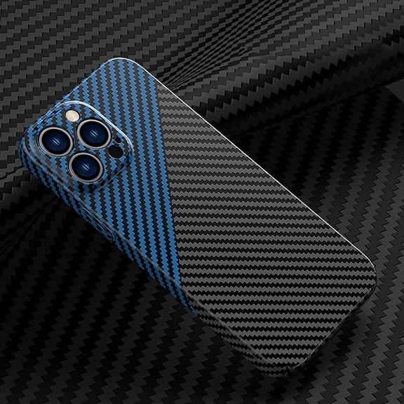 for iPhone 16 Men Women Case, Luxury Thin Carbon Fiber Shockproof Drop Protective Ultra Slim Anti-Scratch Lightweight Phone Case Cover for iPhone 16, Blackblue