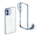 thumbnail image 1 of For iPhone 16 Metal Bumper Phone Case,Bumper Frame Slim Fit No Back Design Excellent Heat Dissipation,with Lens Protection,Shockproof Anti-fall Rugged Frame Phone Case,Blue, 1 of 8