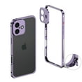thumbnail image 1 of For iPhone 16 Metal Bumper Phone Case,Bumper Frame Slim Fit No Back Design Excellent Heat Dissipation,with Lens Protection,Shockproof Anti-fall Rugged Frame Phone Case,Purple, 1 of 8