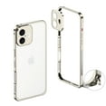 thumbnail image 1 of For iPhone 16 Metal Bumper Phone Case,With Lens Protector,Slim Fit No Back No Frame Backless Metal Bumper 4 Corners Shockproof Rugged Heat Dissipation Frame Phone Case,Titanium, 1 of 8