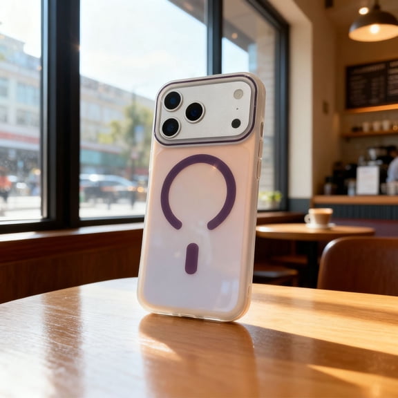 For iPhone 16 Phone Case,Discolored Dazzling Back Design,Compatible with Mag-safe,Ultra Slim Shockproof Skin-feel Anti-fall Drop Protection,Durable Thin Fit Phone Case Cover,Purple