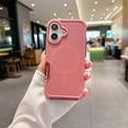thumbnail image 1 of for iPhone 16 Phone Case, Magnetic Case [Compatible with Mag Safe] Solid Color Matte Slim Shockproof Heavy Duty Anti-Fingerprint Anti-Fall Protective Cover for iPhone 16,Darkpink, 1 of 9