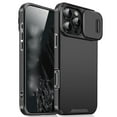 thumbnail image 1 of for iPhone 16 Phone Case: Shockproof Protective Rugged Phone Cover with Camera Lens Slide | Drop Proof Military-Grade Protection TPU Hybrid Bumper Cases for iPhone 16,Black, 1 of 9