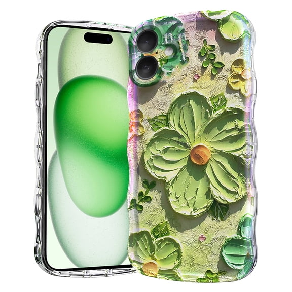 for iPhone 16 Plus 6.7 inch Magnetic Case Compatible with Mag-Safe, Floral Butterfly Pattern Wave Edge Case for Girls Women, Anti-Drop Shockproof Hard Phone Cover for iPhone 16 Plus, Floral-B