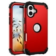 thumbnail image 1 of for iPhone 16 Plus Back Case, Phone Case Heavy Duty 2 in 1 Rugged Shockproof Protection Hybrid Hard PC Bumper Drop Protective Silicone for Girls Women Boys Men for iPhone 16 Plus, Red, 1 of 8