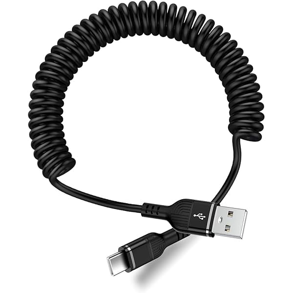 iPhone 16 Plus Car Charger Cable Coiled Charger Cord USB-C for