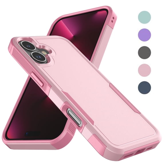 iPhone 16 Plus Case, 2 in 1 Phone Case for iPhone 16 Plus 6.7 inch ,Takfox Shockproof Protection Heavy Duty Armor Hard Plastic & Rubber Rugged Bumper Cover- Rose Gold