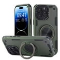 thumbnail image 1 of for iPhone 16 Plus Case with 360° Rotating Kickstand, Compatible with MagSafe, Hybrid TPU + PC Shockproof Protective Anti-Fall Phone Case, Support Magnetic Car Mount Ring Holder Cover, Armygreen, 1 of 7