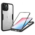 thumbnail image 1 of for iPhone 16 Plus Case with Built-in Screen Protector, Clear Shockproof Slim Full Body Protection Soft TPU Bumper Dual Layer Rugged Case Cover for iPhone 16 Plus, Black, 1 of 8