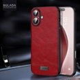 thumbnail image 1 of for iPhone 16 Plus Case, Classic Business PU Leather Durable Minimalist Ultra Thin Slim Cover Drop Protective Phone Case Cover Compatible with iPhone 16 Plus, Red, 1 of 6