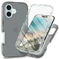 thumbnail image 1 of for iPhone 16 Plus Case Clear with Premium Screen Protector, Military-Grade Shockproof Cushion Buffer Protection Transparent Yellowing Resistant Case for iPhone 16 Plus, Black, 1 of 5