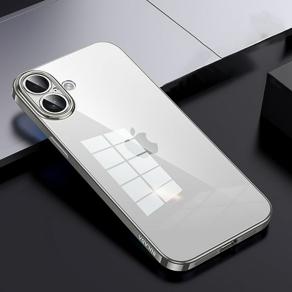 for iPhone 16 Plus Case Clear,Shockproof Soft TPU Bumper and Hard PC Back Phone Case,Non-Yellowing,Anti-Scratch,Drop Protection,Slim Fit Cover Case For iPhone 16 Plus,Titaniumgray