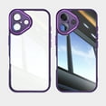thumbnail image 1 of for iPhone 16 Plus Case Clear Slim, [Built in Lens Protector] [Non Yellowing] TPU Bumper Transparent Back Hard Shell Shockproof Thin for Men Women for iPhone 16 Plus, Darkpurple, 1 of 5