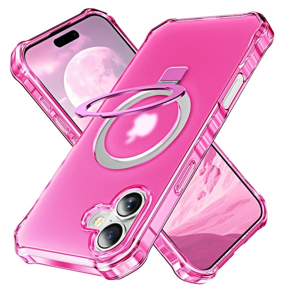 for iPhone 16 Plus Case, [Compatible with MagSafe][Anti-Yellowing][Military-Grade Protection] Shockproof Corner Enhanced Protection Magnetic Phone Case for iPhone 16 Plus,Rose