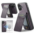 thumbnail image 1 of for iPhone 16 Plus Case [Compatible with MagSafe] with Removable Card Holder Magsafe case Wallet 2 in 1 Detachable Back Cards Slot Premium PU Leather Magnetic Car Holder Mount case, Purple, 1 of 12