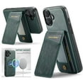 thumbnail image 1 of for iPhone 16 Plus Case [Compatible with MagSafe] with Removable Card Holder Magsafe case Wallet 2 in 1 Detachable Back Cards Slot Premium PU Leather Magnetic Car Holder Mount case, Green, 1 of 12