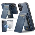 thumbnail image 1 of for iPhone 16 Plus Case [Compatible with MagSafe] with Removable Card Holder Magsafe case Wallet 2 in 1 Detachable Back Cards Slot Premium PU Leather Magnetic Car Holder Mount case, Blue, 1 of 12