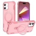 thumbnail image 1 of for iPhone 16 Plus Case, [Compatible with MagSafe][Shockproof Military Grade][Sturdy Kickstand & Magnetic Ring Holder] Hybrid TPU Silicone+Hard PC Back Phone Case for iPhone 16 Plus,Pink, 1 of 7