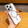 thumbnail image 1 of for iPhone 16 Plus Case, Compatible with Magsafe, Luxury Anti-Scratch Phone Case Magnetic Clear, Thin Slim Hard Shell Plastic & Shockproof Silicone Bumper for iPhone 16 Plus, Titaniumgold, 1 of 8