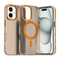 thumbnail image 1 of for iPhone 16 Plus Case Compatible with Magsafe, iPhone 16 Plus Phone Case, Translucent Matte Back Slim Magnetic Case Military-Grade Protection Shockproof for iPhone 16 Plus - Orange, 1 of 5