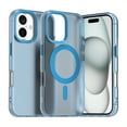 thumbnail image 1 of for iPhone 16 Plus Case Compatible with Magsafe, iPhone 16 Plus Phone Case, Translucent Matte Back Slim Magnetic Case Military-Grade Protection Shockproof for iPhone 16 Plus - Blue, 1 of 5