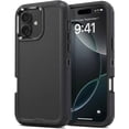 thumbnail image 1 of iPhone 16 Plus Case Cover 3 Layer Rugged / Heavy Duty / Shockproof 6.7" Black, 1 of 6