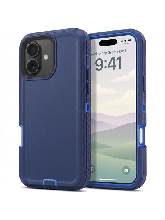 iPhone 16 Plus Case Cover 3 Layer Rugged / Heavy Duty / Shockproof 6.7" Navy