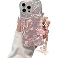 thumbnail image 1 of for iPhone 16 Plus Case for Girl Women Cute Love-Heart Luxury Bling Compatible with Bowknot Bracelet Chain Raised Camera Protection Bumper TPU Shockproof Phone Case, 1 of 8